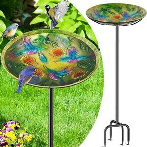 Metal Bird Bath for Outside, Vintage Freestanding Birdbaths & Birdfeeder